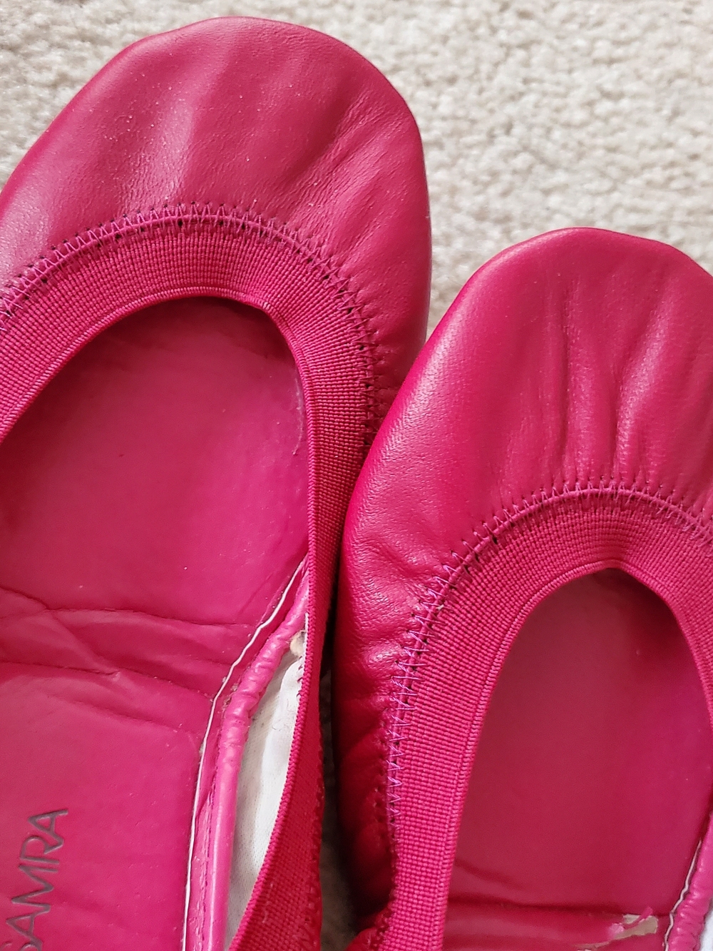 Women's Fuschia Leather Slip-On Ballet Flats sz 10M